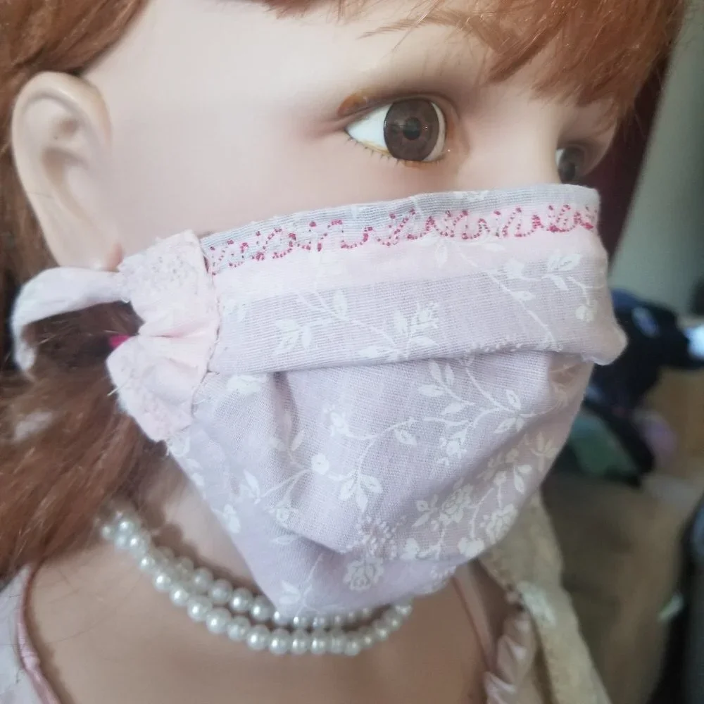 Kid Size Mask w/ Copper/Silver Filters-Pink Eyelet